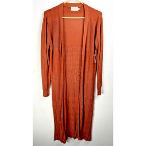 Dreamers Long Cardigan Bohemian 70's Retro Crochet Knit Country Western Hippie M